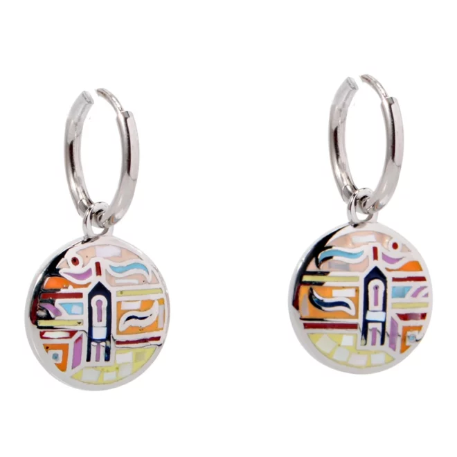 925 Sterling Silver Palette of Style Enamel Bali Earrings