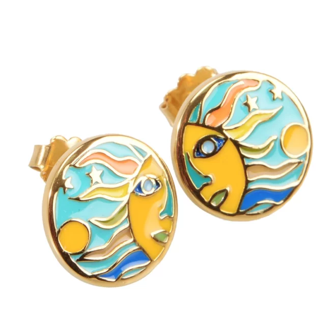 Viral Minimalist Art Earrings – Stainless Steel Hoops for Women - Image 2