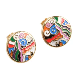 Custom Design Metal Studs Gold Plating Soft Enamel Ear Hook for Women