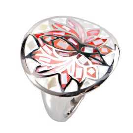 Colorful Lotus Mandala Ring – Enamel Inlay Stainless Steel Jewelry