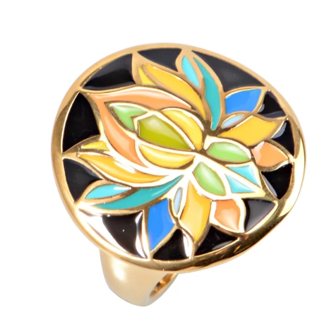 Shine Bright with Every Color – Artistic Stainless Steel Ring for Women - Image 2