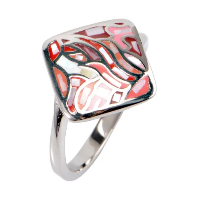 Men's Women's New Stainless Steel Ring Simple Inlaid Shell with Titanium Steel Fashionable Gemstone Jewelry for Engagement Party - Image 2