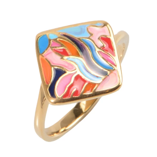 Men's Women's New Stainless Steel Ring Simple Inlaid Shell with Titanium Steel Fashionable Gemstone Jewelry for Engagement Party - Image 4