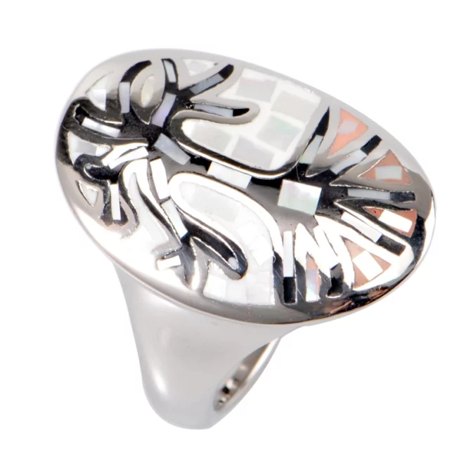Colorful Mosaic Statement Ring – Stainless Steel Artistic Design - Image 4