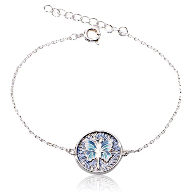 2.34g Zircon Enamel Starburst Adjustable Silver Bracelet - Image 3