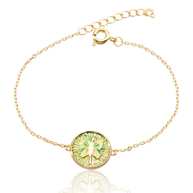 2.34g Zircon Enamel Starburst Adjustable Silver Bracelet - Image 2