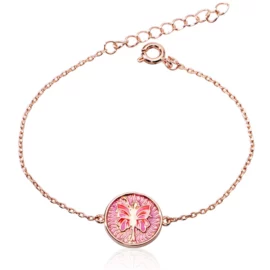 2.34g Zircon Enamel Starburst Adjustable Silver Bracelet
