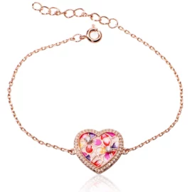 2.46g Luxury Statement Bracelets Heart Shape Rose Gold Plated Jewelry for Gift and Party