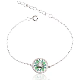 2.06g Grace Blue Flower of Life Luck Bracelet 925 Sterling