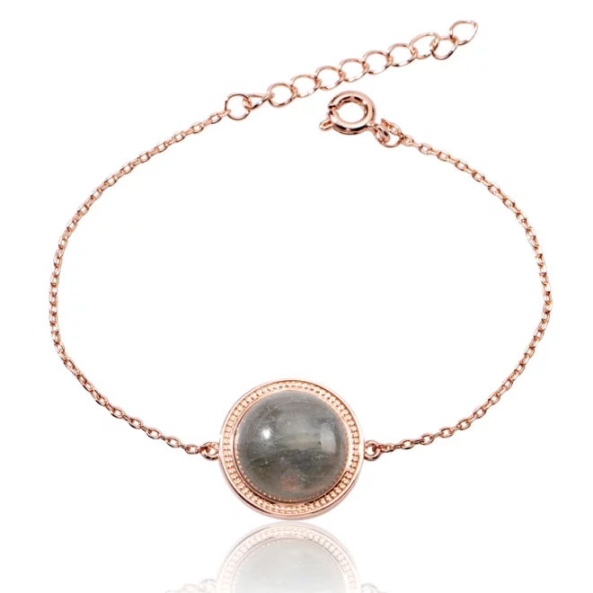 3.05g 925 Sterling Silver Natural Stone Chain Bracelet Gold Plated Jewelry for Trendy Style for Gift Party or Wedding - Image 2