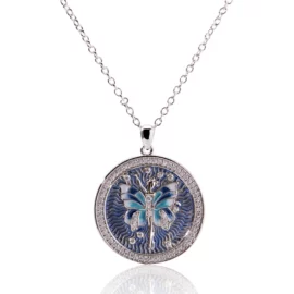 3.86g Diamond Round Perfume Diffuser Pendant Necklace – Openable Aromatherapy Jewelry