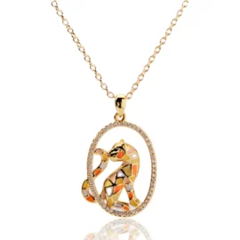 3.14g Micro Pave Zirconia Zodiac Sign Necklace Astrology Jewelry