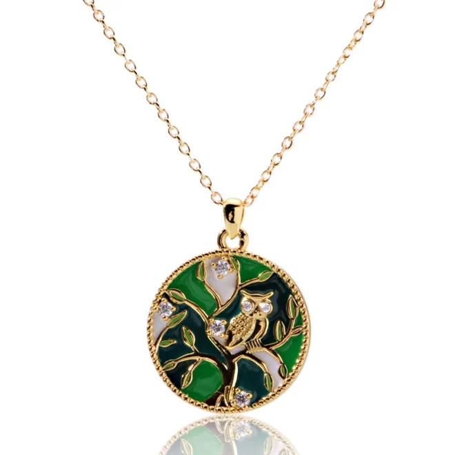 3.68g Owl Pendant Life Tree Shell Necklace Simple and Good-looking Can Be Matched Clothing - Image 2