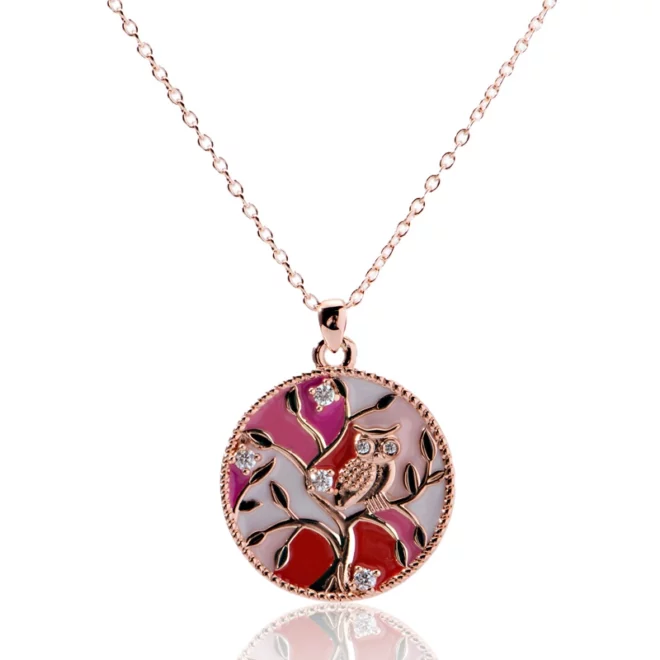 3.68g Owl Pendant Life Tree Shell Necklace Simple and Good-looking Can Be Matched Clothing