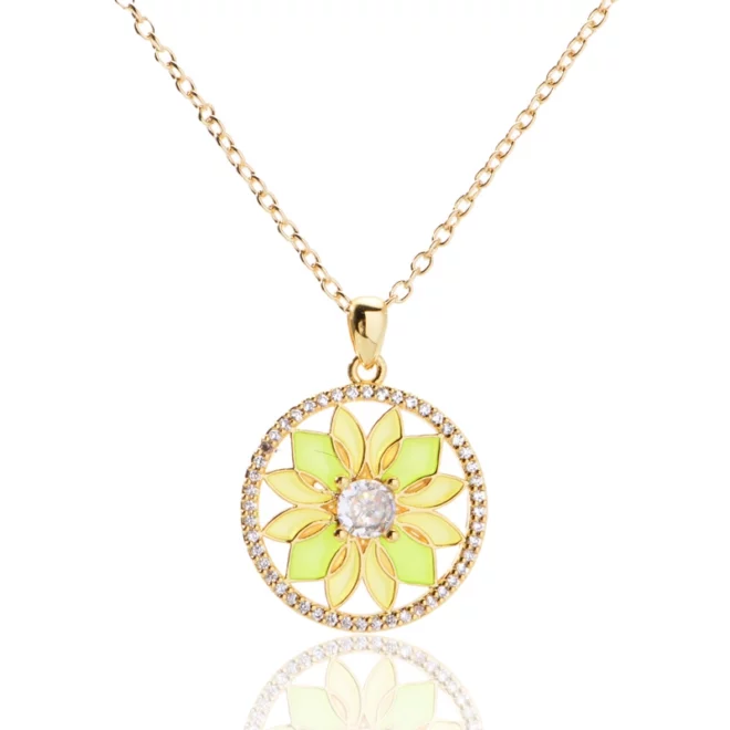 2.1g 925 sterling silver Green Leaf Zircon pendant necklace - Image 2