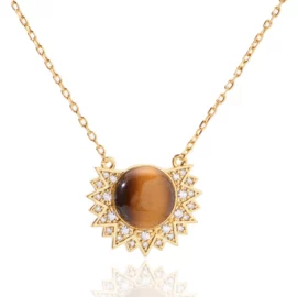 3.77g OuDiSi Jewelry Sunflower Shape Pendant Necklace Christmas Gift