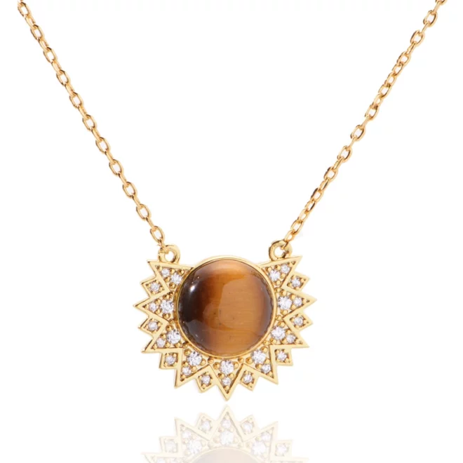 3.77g OuDiSi Jewelry Sunflower Shape Pendant Necklace Christmas Gift