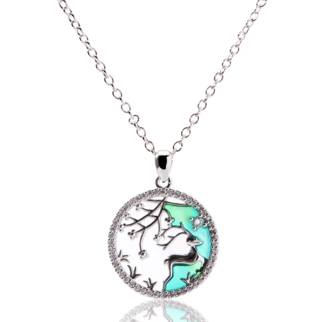 2.02g Fashion Creative Landscape Pendant Ladies Jewelry Accessories Necklaces Pink Wholesale - Image 3
