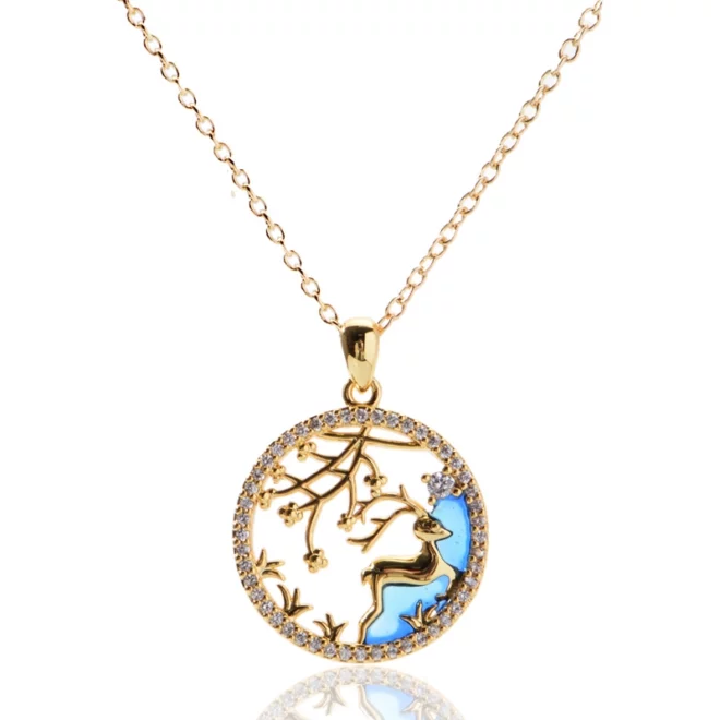 2.02g Fashion Creative Landscape Pendant Ladies Jewelry Accessories Necklaces Pink Wholesale - Image 2
