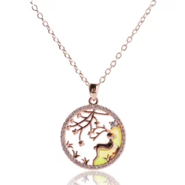 2.02g Fashion Creative Landscape Pendant Ladies Jewelry Accessories Necklaces Pink Wholesale