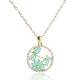 1.6g Handmade Round Dried Flower Necklaces Real Flower Necklaces Animal Resin for Women