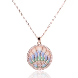2.55g S925 Sterling Silver Vintage Jellyfish Pendant Ocean Necklace