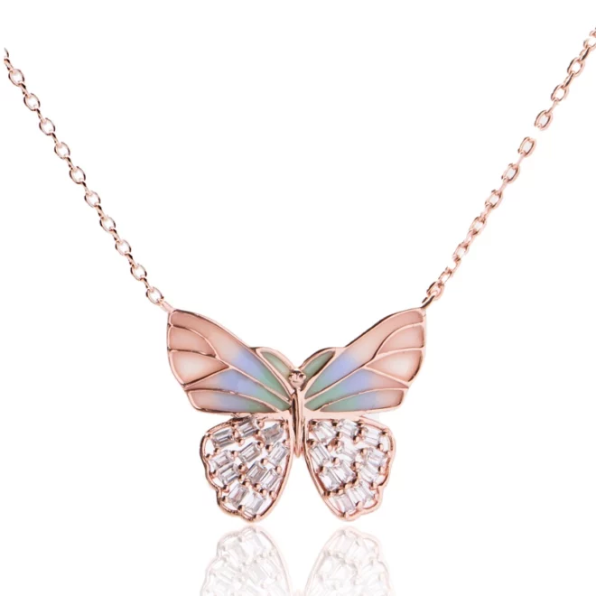 3.1g Colorful Diamond Butterfly Dragonfly Pendant Charm Necklace for Women Wholesale - Image 2