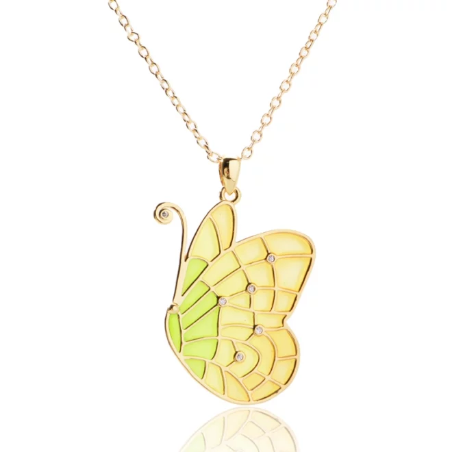 2.68g Wholesale 925ag Alloys Diamond Setting Glow-in-the-dark Butterfly Necklace Zircon Choker - Image 2