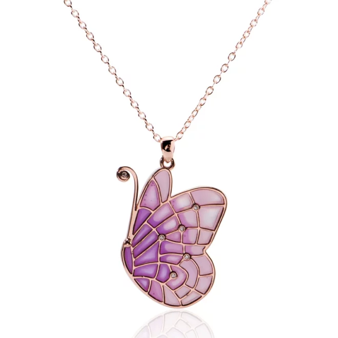 2.68g Wholesale 925ag Alloys Diamond Setting Glow-in-the-dark Butterfly Necklace Zircon Choker