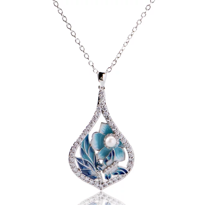 3.85g Cheap Classic Necklace for Women Pink Flowers Elegant Jewelry - Image 3