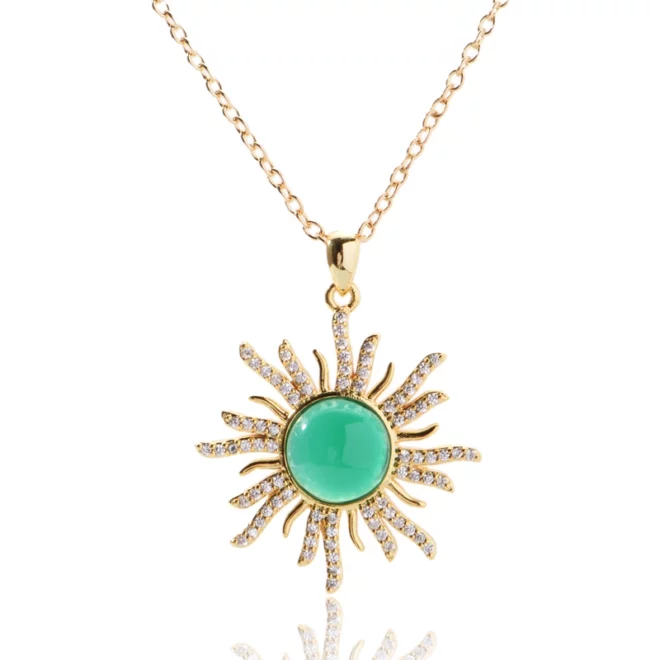 2.06g AAA VVS Red Fire Opal Sun Pendant Neckalce 925 Sterling Silver Jewelry For Women Man Gift - Image 2