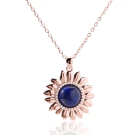3.32g Sunshine, Wisdom, and Serenity In Natural Diamonds, Lapis Lazuli & 18 Karat Gold