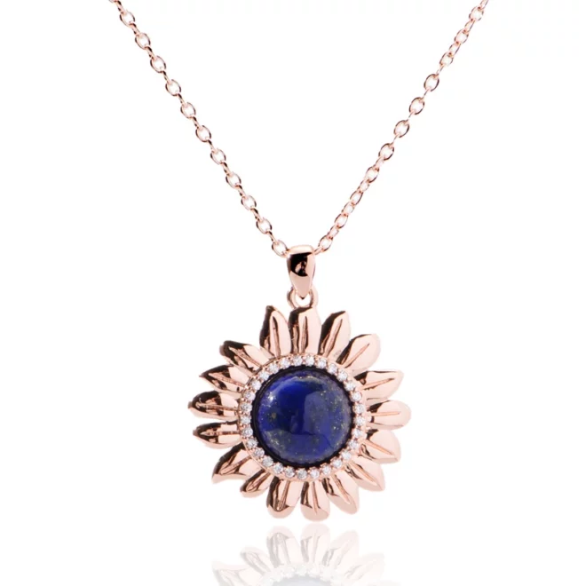3.32g Sunshine, Wisdom, and Serenity In Natural Diamonds, Lapis Lazuli & 18 Karat Gold