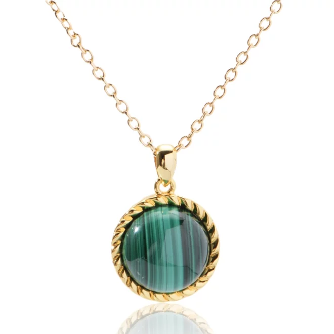 2.49g Sterling Silver Chrysoprase Gemstone Round Pendant Vintage Jewelry Thanksgiving - Image 2
