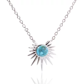 3.08g Fashion 18k Gold Plated Women Natural Agate Drusy Pendant Necklace Waterproof Sun Druzy Necklace