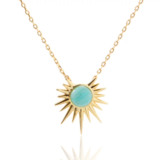 3.08g Fashion 18k Gold Plated Women Natural Agate Drusy Pendant Necklace Waterproof Sun Druzy Necklace - Image 2