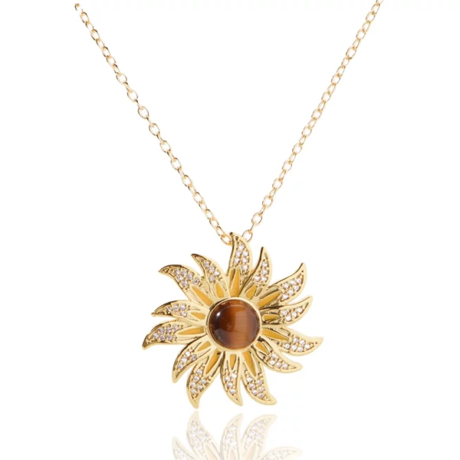 3.68g Dainty Silver Sun Necklace | Sunflower Necklace | Opal Star Necklace | Handmade Jewelry - Image 3