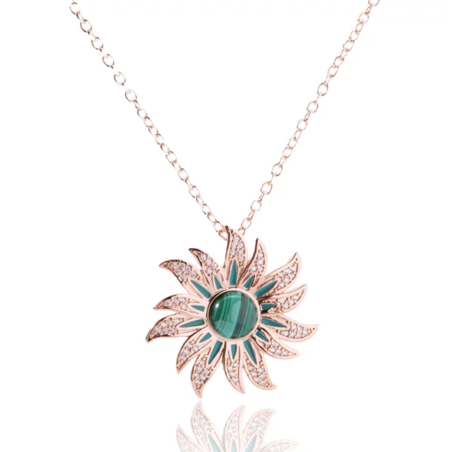 3.68g Dainty Silver Sun Necklace | Sunflower Necklace | Opal Star Necklace | Handmade Jewelry - Image 2