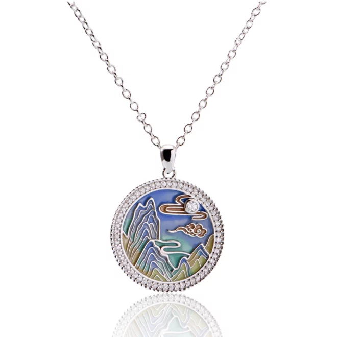 3.57g Hot Selling Cute Cartoon Colorful Landscape Gemstone Pendant Children's Necklace Sweater Chain - Image 3