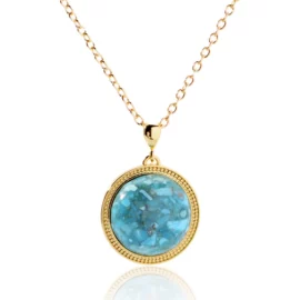 2.84g OuDiSi | Gold-Tone & Mahogany Obsidian Circle Box Chain Necklace