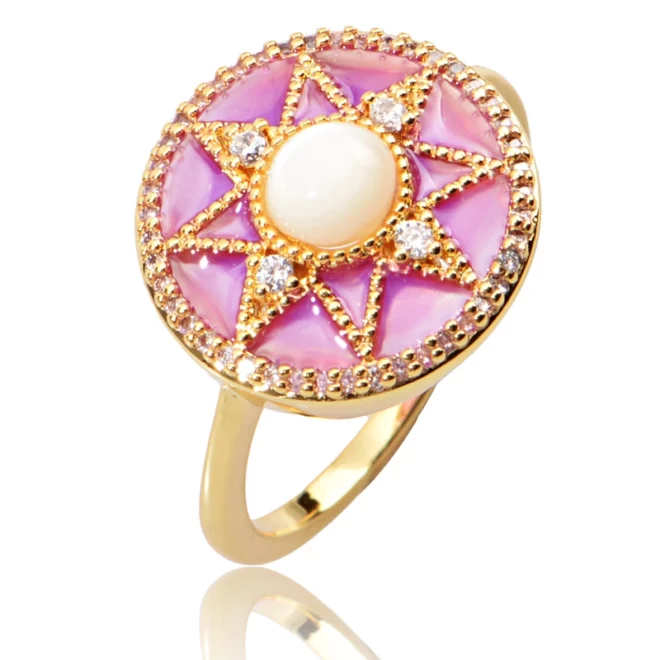 3.49g Birthday Gift 925 Sterling Silver Chunky Jewelry Sun & Star Design Ring