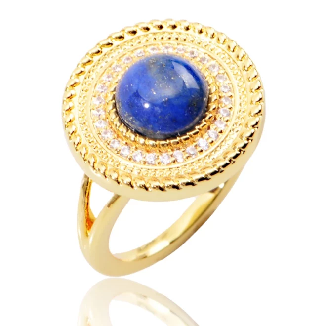 5.12g White Agate Green Jasper Round 14K Gold Plate 925 Sterling Silver Jewelry Rings - Image 3