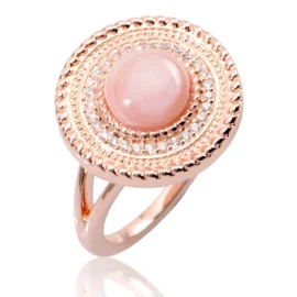 5.12g White Agate Green Jasper Round 14K Gold Plate 925 Sterling Silver Jewelry Rings