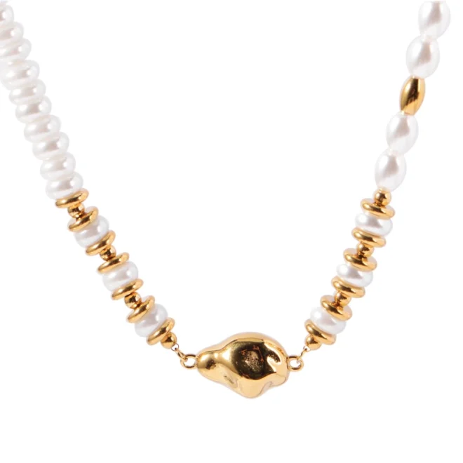 Plated Snake Chain Horseshoe U Shape Lucky You Pendant Necklace Gold 18K - Image 5