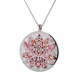 Elegant Lotus Design Pendant – Stainless Steel Necklace for Women | Symbol of Strength & Serenity