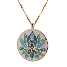 Trendy Stainless Steel Lotus Necklace – Mandala-Inspired Jewelry Gift | No Tarnish, Skin-Safe