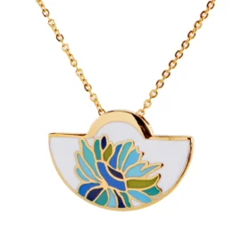 Modern Stainless Steel Flower Necklace – Enamel Mosaic Pendant | Durable, Skin-Friendly & Stylish