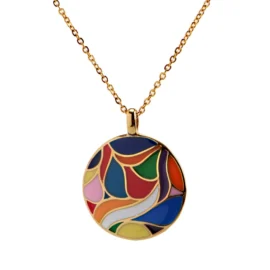 Classic Gold Women’s Pendant Color Disc Ladie Jewelry