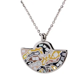 Colorful Enamel Pendant Necklace – Durable Stainless Steel Jewelry for Daily Wear