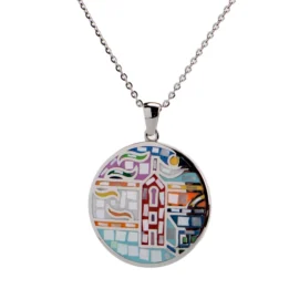 Eye-Catching Stainless Steel Enamel Pendant – Colorful Statement Piece | Durable & Stylish Gift Idea